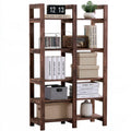 Libreria a giorno in legno a cinque livelli, colore marrone