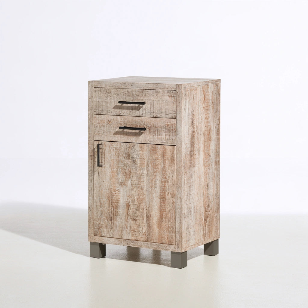 Mobile contenitore in legno finitura rovere, colore marrone chiaro