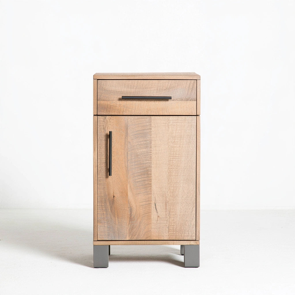 Mobile contenitore in legno finitura rovere, colore marrone chiaro