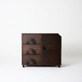 Mobile contenitore in legno, colore marrone scuro